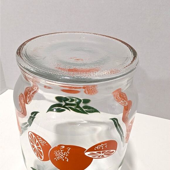 Vtg Anchor Hocking Glass Orange Blossom Juice Carafe w Lid Jar Jug Pitcher - Picture 11 of 14